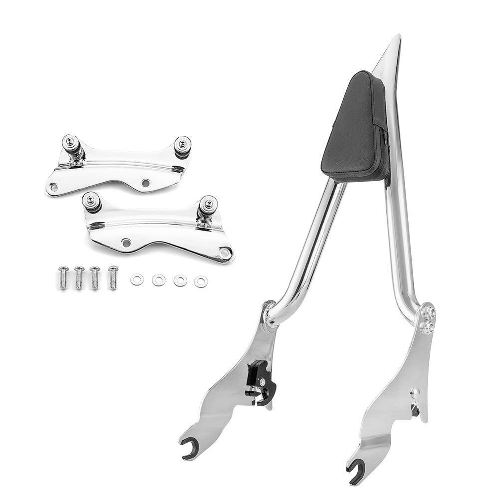2009 - 2024 Harley Touring Chrome Passenger Backrest Sissy Bar & Docking Kit - Mofun - 90302097+HD019 - E