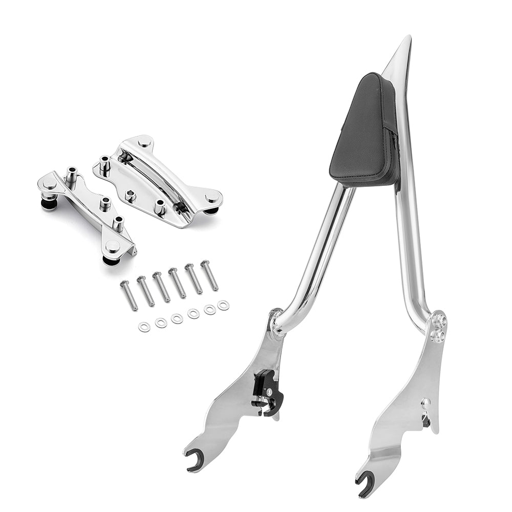 2009 - 2024 Harley Touring Chrome Passenger Backrest Sissy Bar & Docking Kit - Mofun - 90302097+HD018 - E