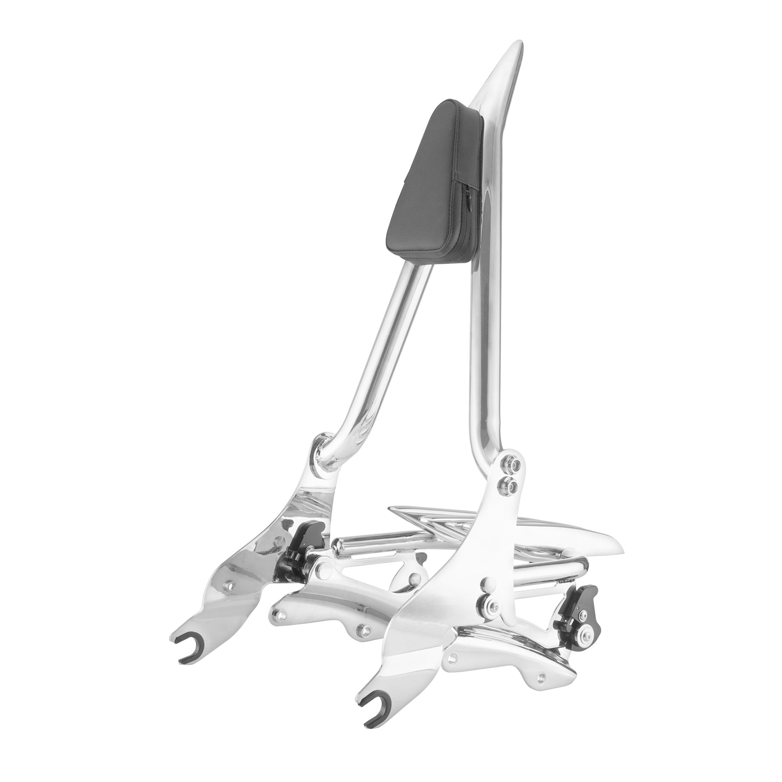 2009 - 2024 Harley Touring Chrome Passenger Backrest Sissy Bar & Luggage Rack & Docking Kit - Mofun - 90302097+HD018 - E+HD022 - E