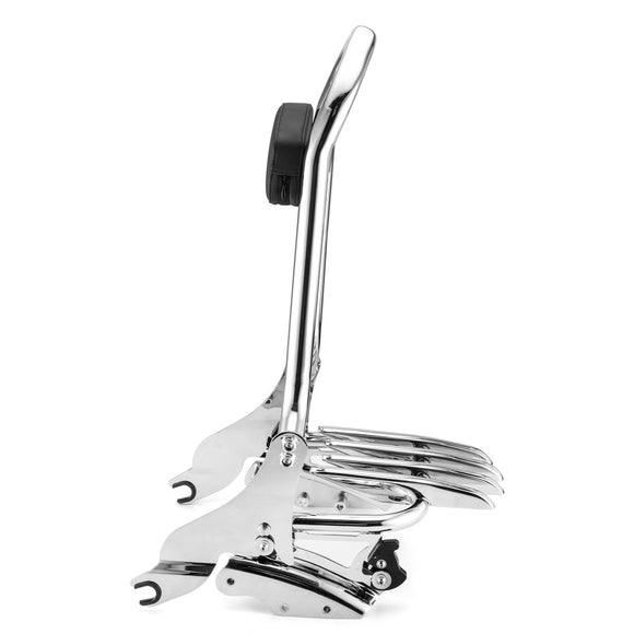 2009 - 2024 Harley Touring FLHX FLHT FLHR FLTR Chrome Sissy Bar Backrest&Luggage Rack&Docking Kit - Mofun - 90302095+HD018 - E+HD022 - E