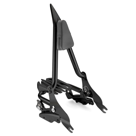 2009 - 2024 Harley Touring FLHX FLHT FLHR FLTR Passenger Backrest Sissy Bar&Luggage Rack&Docking Hardware Kit - Mofun - 90303002+90302098+90205091