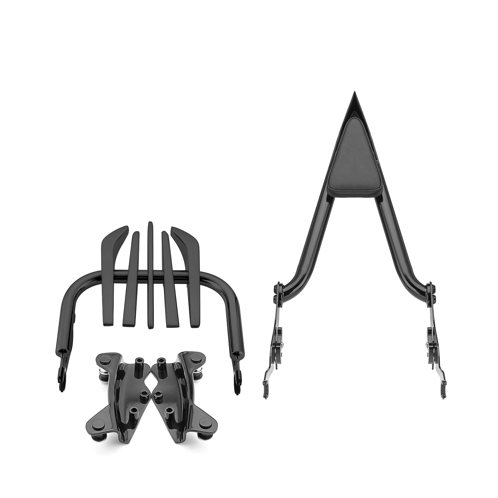 2009 - 2024 Harley Touring FLHX FLHT FLHR FLTR Passenger Backrest Sissy Bar&Luggage Rack&Docking Hardware Kit - Mofun - 90303002+90302098+90205091