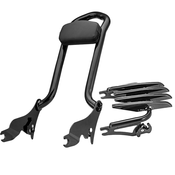 2009 - 2024 Harley Touring FLHX FLHT FLHR FLTR Sissy Bar Backrest Luggage Rack Docking Kit - Mofun - 90302096+HD018 - B+HD022 - B