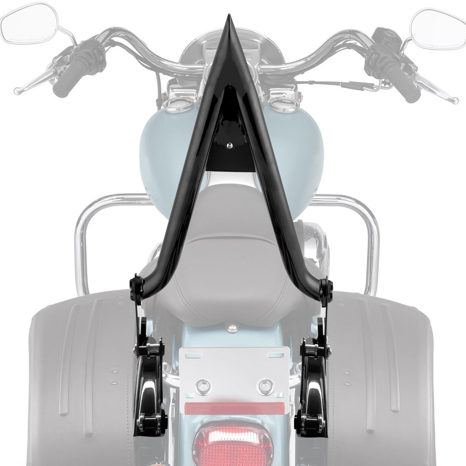 2009 - 2024 Harley Touring Road Glide Road King Passenger Backrest Sissy Bar&Docking Hardware Kit - Mofun - 90302098+HD018 - B