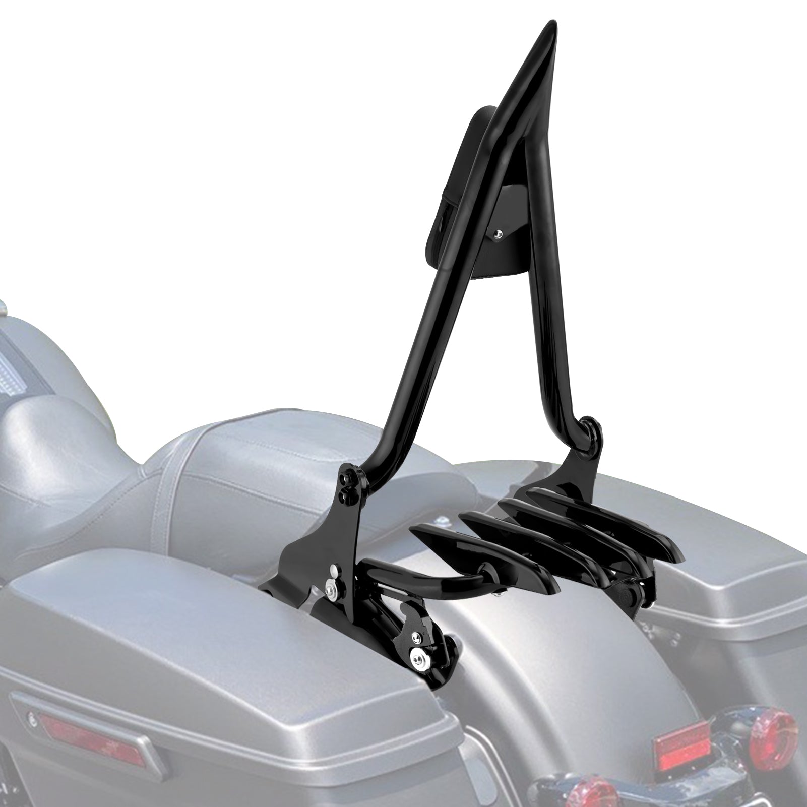 2009 - 2024 Harley Touring Road Glide Street Glide Backrest Sissy Bar&Luggage Rack&Docking Hardware Kit - Mofun - 90302098+HD018 - B+HD022 - B