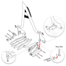 2009 - 2024 Harley Touring Road Glide Street Glide Backrest Sissy Bar&Luggage Rack&Docking Hardware Kit - Mofun - 90302098+HD018 - B+HD022 - B