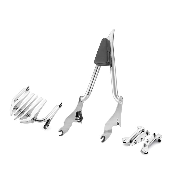 2009 - 2024 Harley Touring Road King Road Glide Chrome Sissy Bar Backrest & Luggage Rack& Docking Kit - Mofun - 90303001+90302097+90205090