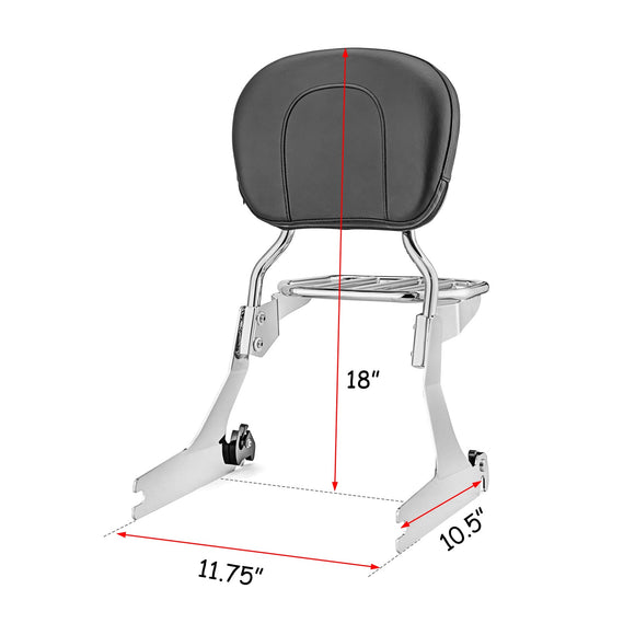 2010 - 2017 Harley Davidson Dyna Wide Glide FXDWG Detachable Passenger Backrest Sissy Bar - Mofun - 90302085