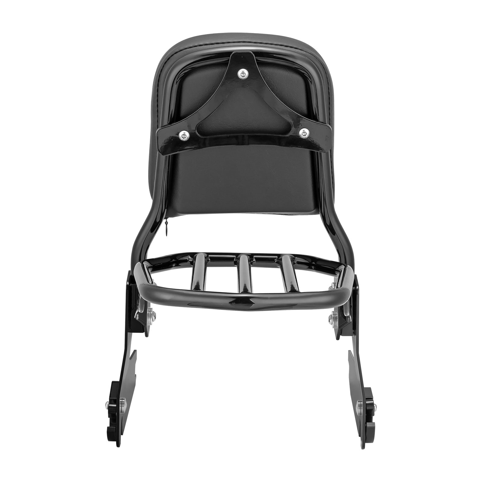 2012 - 2016 Harley Dyna Switchback FLD Black Chrome Passenger Backrests Sissy Bar W/Rack - Mofun - 90302084