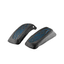 2014 - 2024 Harley Touring Blue Flame Microfiber Leather Saddlebag Lid Covers - Mofun - 90209011