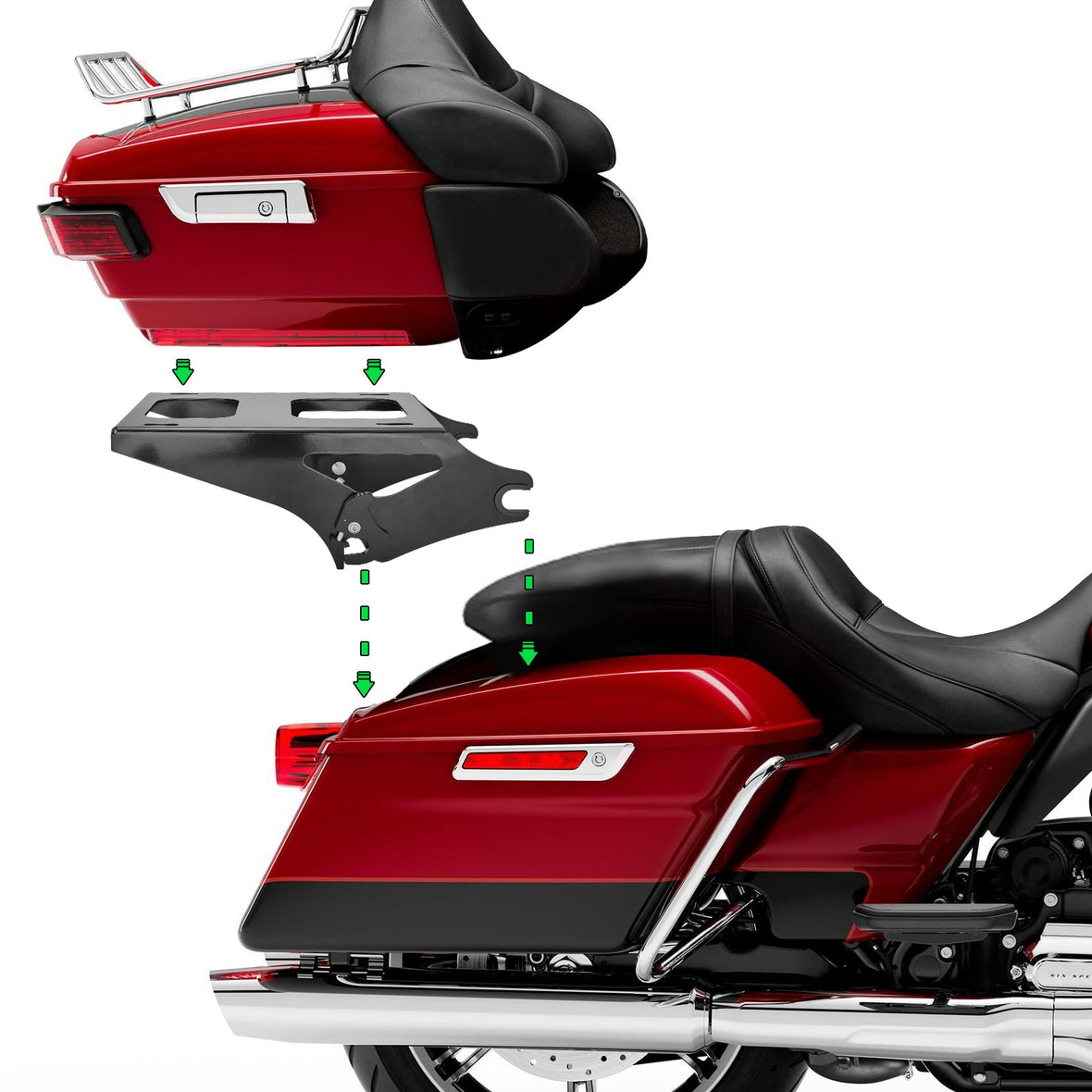 For 2014-2026 Harley Touring Electra Glide Road King Two-Up Tour Pack ...