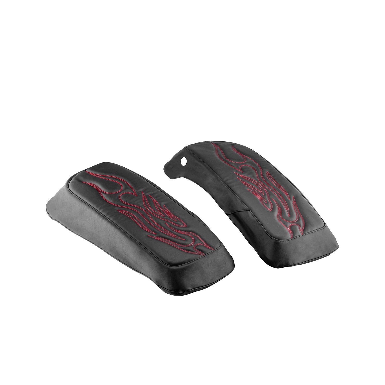 2014 - 2024 harley Touring Red Flame Microfiber Leather Saddlebag Lid Covers - Mofun - 90209009