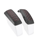 2014 - 2024 Harley Touring Road King Road Glide Red Square Microfiber Leather Saddlebag Lid Covers - Mofun - 90209013