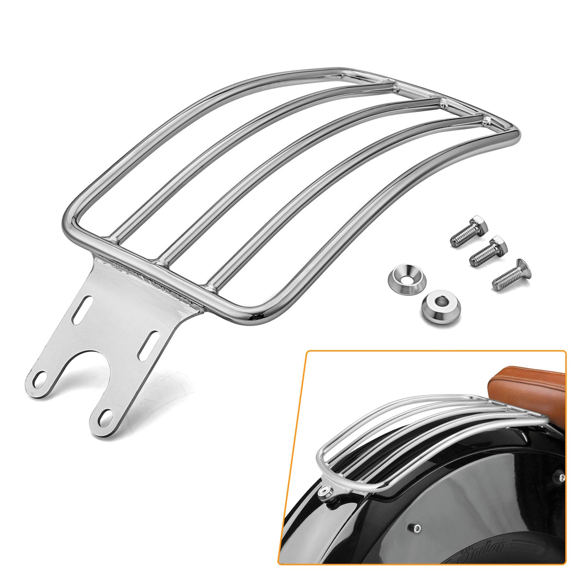 Indian Scout Rear Rack For 2015-2024 Indian Scout Sixty Heavy Duty Bolt-On Rear Fender Solo L ...