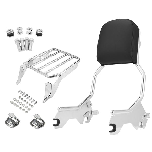 2018+ Harley Softail Deluxe Street Bob Upright Backrest Sissy Bar Luggage Rack Docking Kit - Mofun - HD043 - B+HD062 - E+HD063 - E