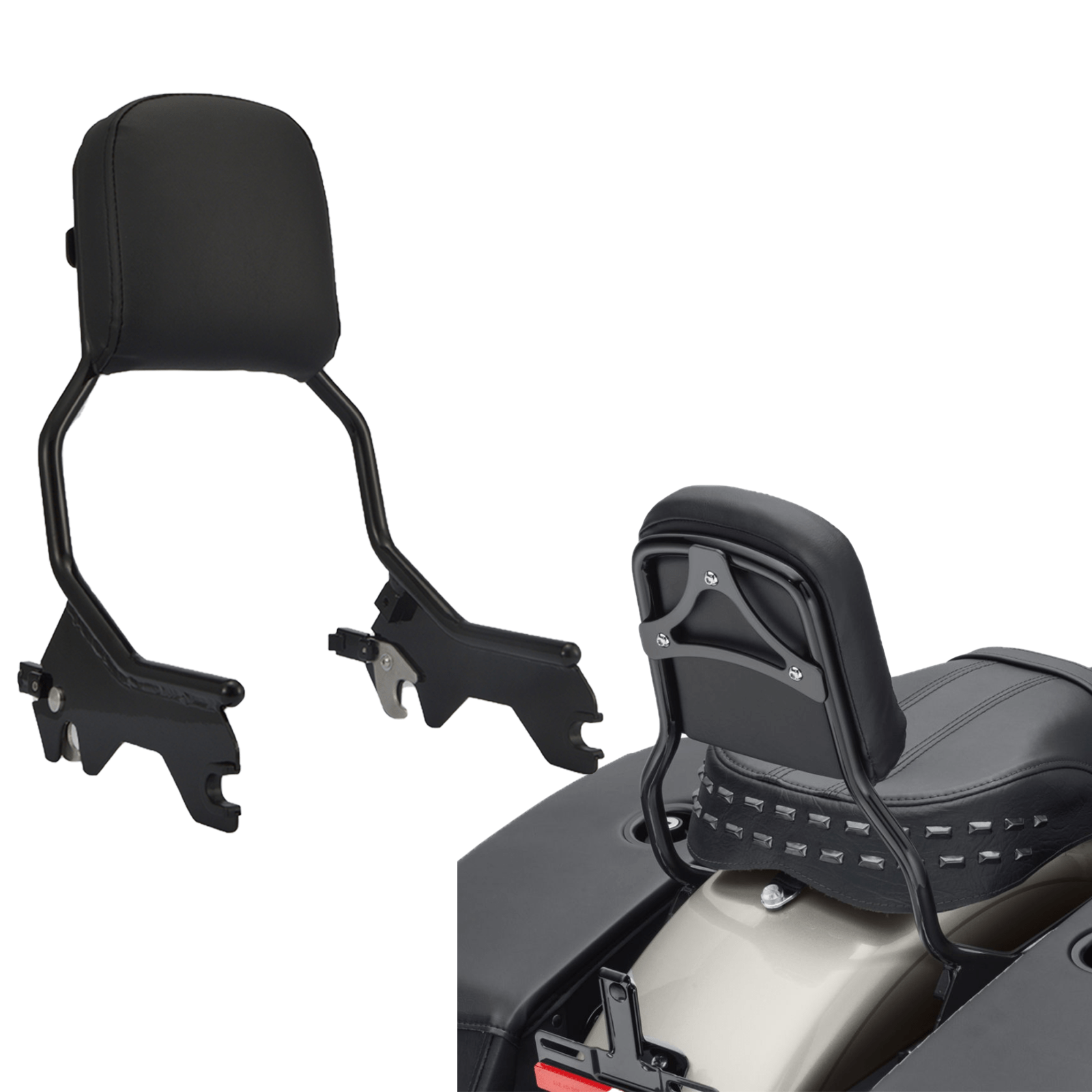 2018+ Harley Softail Deluxe Street Bob Upright Backrest Sissy Bar Luggage Rack Docking Kit - Mofun - HD062 - B