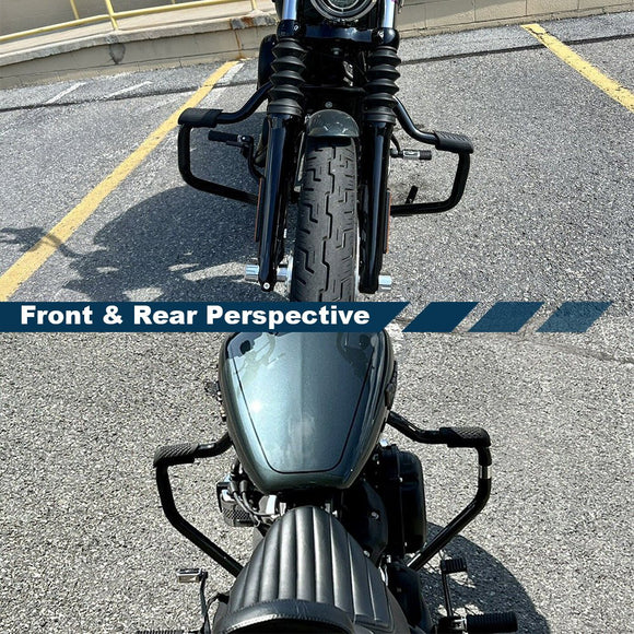 2018 - UP Harley Softail Low Rider Fat Boy Front Highway Mustache Engine Guard Bar Crash Bar - Mofun - HD061 - B - 1