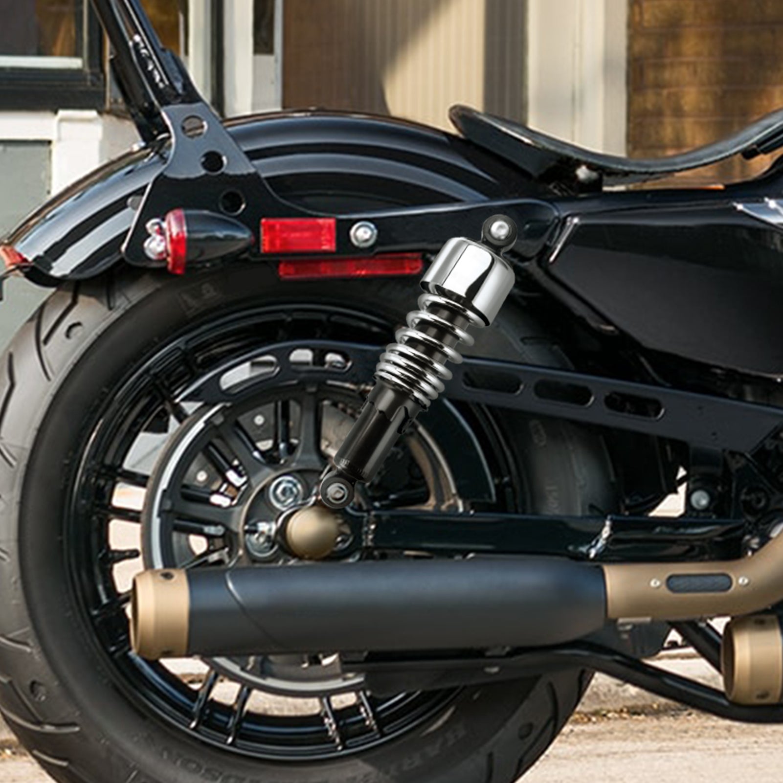 Harley Dyna Street bob Wide Gide 10.5"/267mm Preload Adjustable Motorcycle Rear Absorber Shocks-4