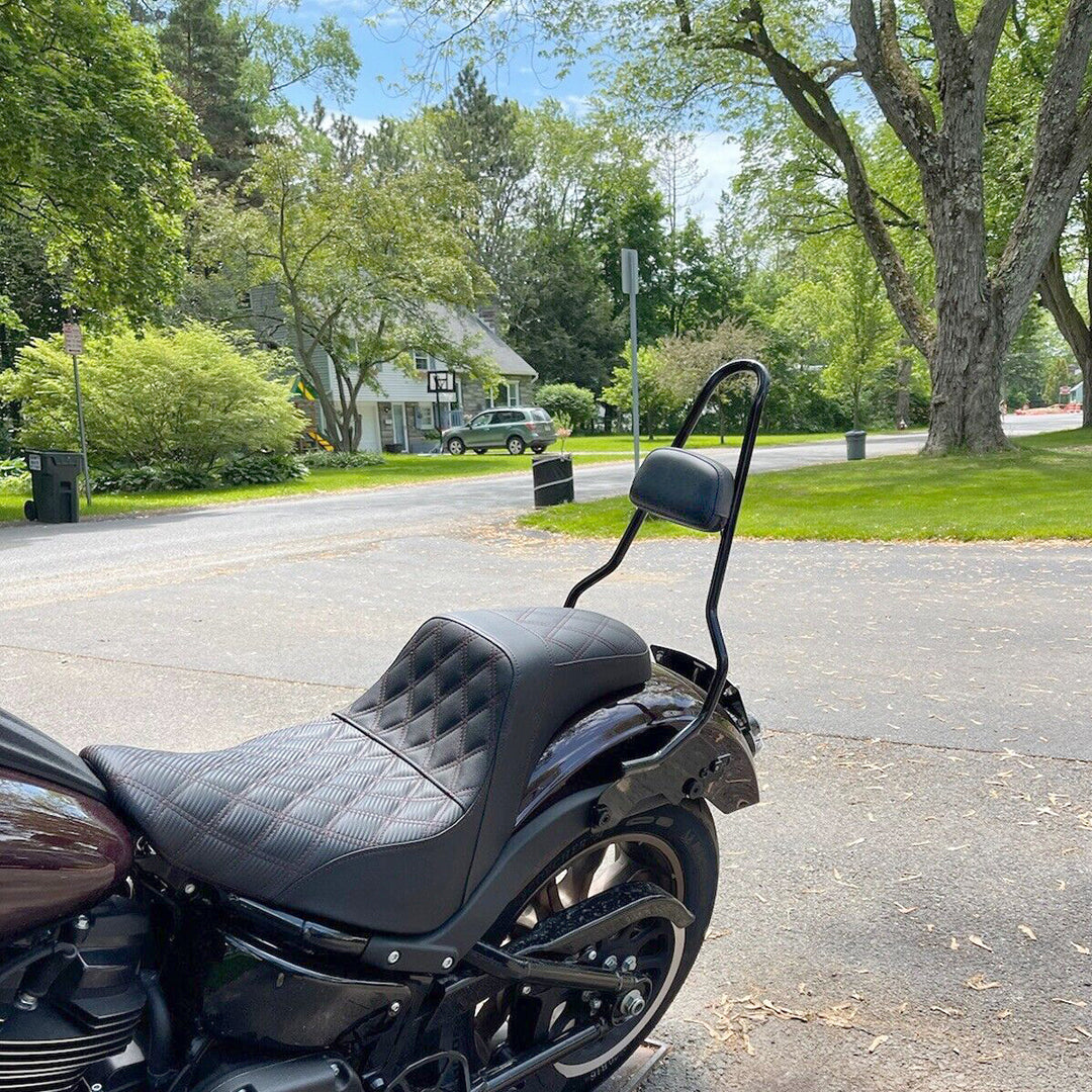 2018-2023 Harley Softail Gloss Black 20" Tall Detach Passenger Backrest Sissy Bar