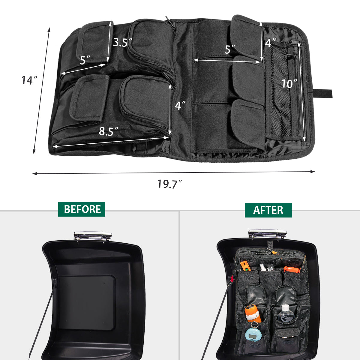 1993-2013 Harley Touring Road Glide Trip Pack Tour Pak Lid Cargo Organizer Pouch