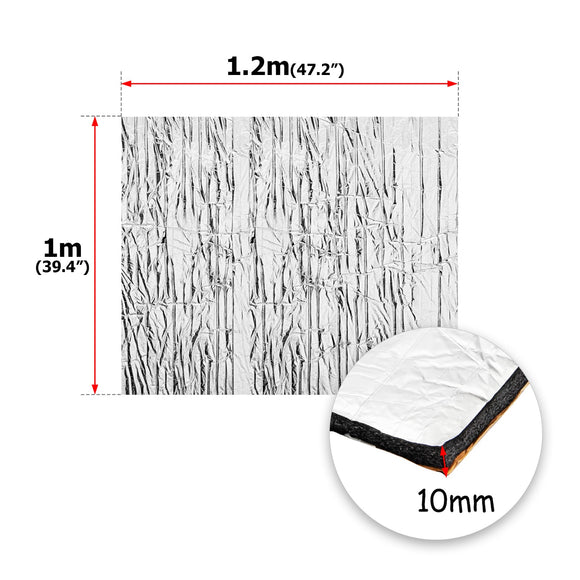 47"x39" Professional Grade Engine Heat Shield Insulation Waterproof Heat Sound Deadener Sticker - Mofun - 9082000201