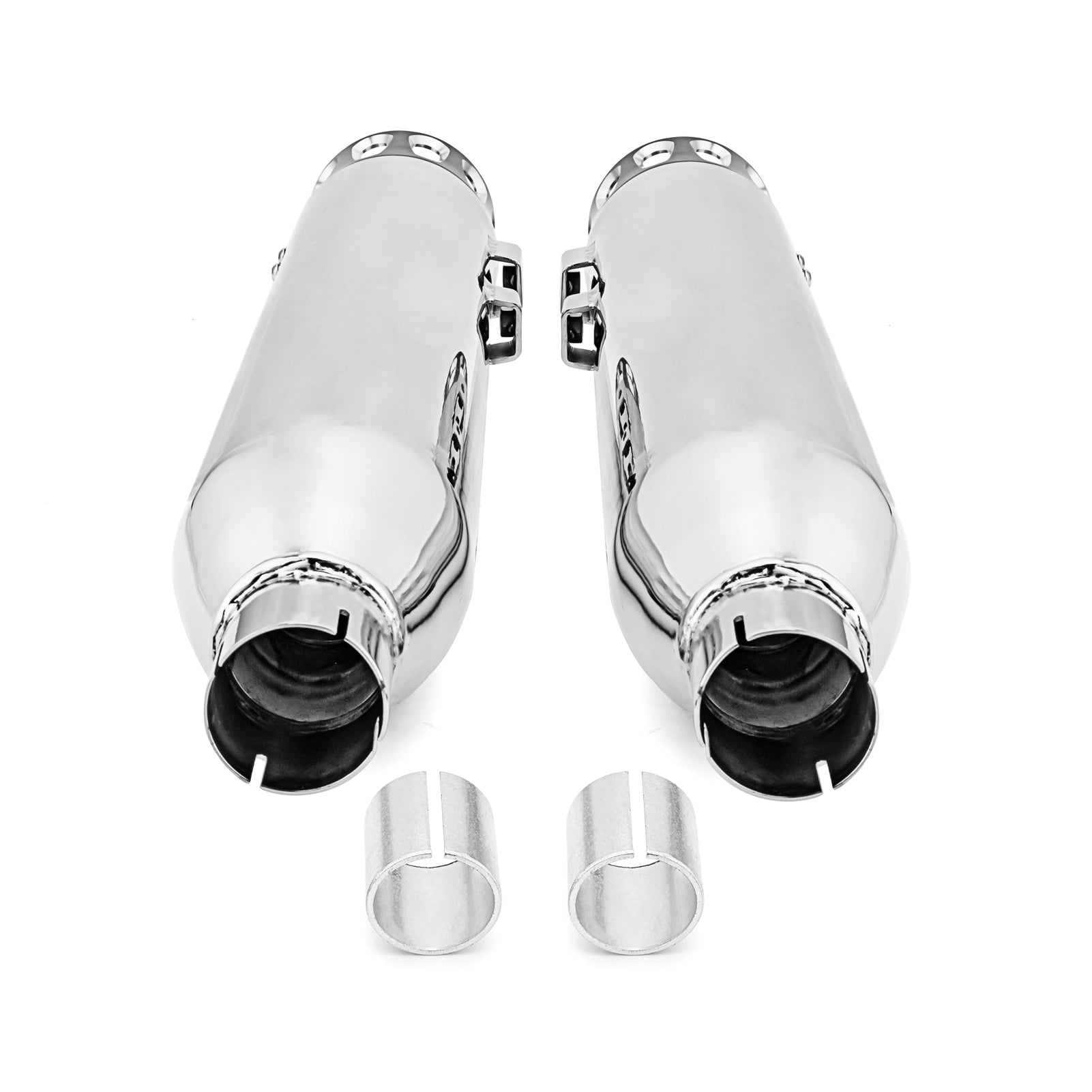 Chrome 4"Slip-On Mufflers Exhaust, Exhaust Pipes For 1995-2016 Harley Davidson Touring