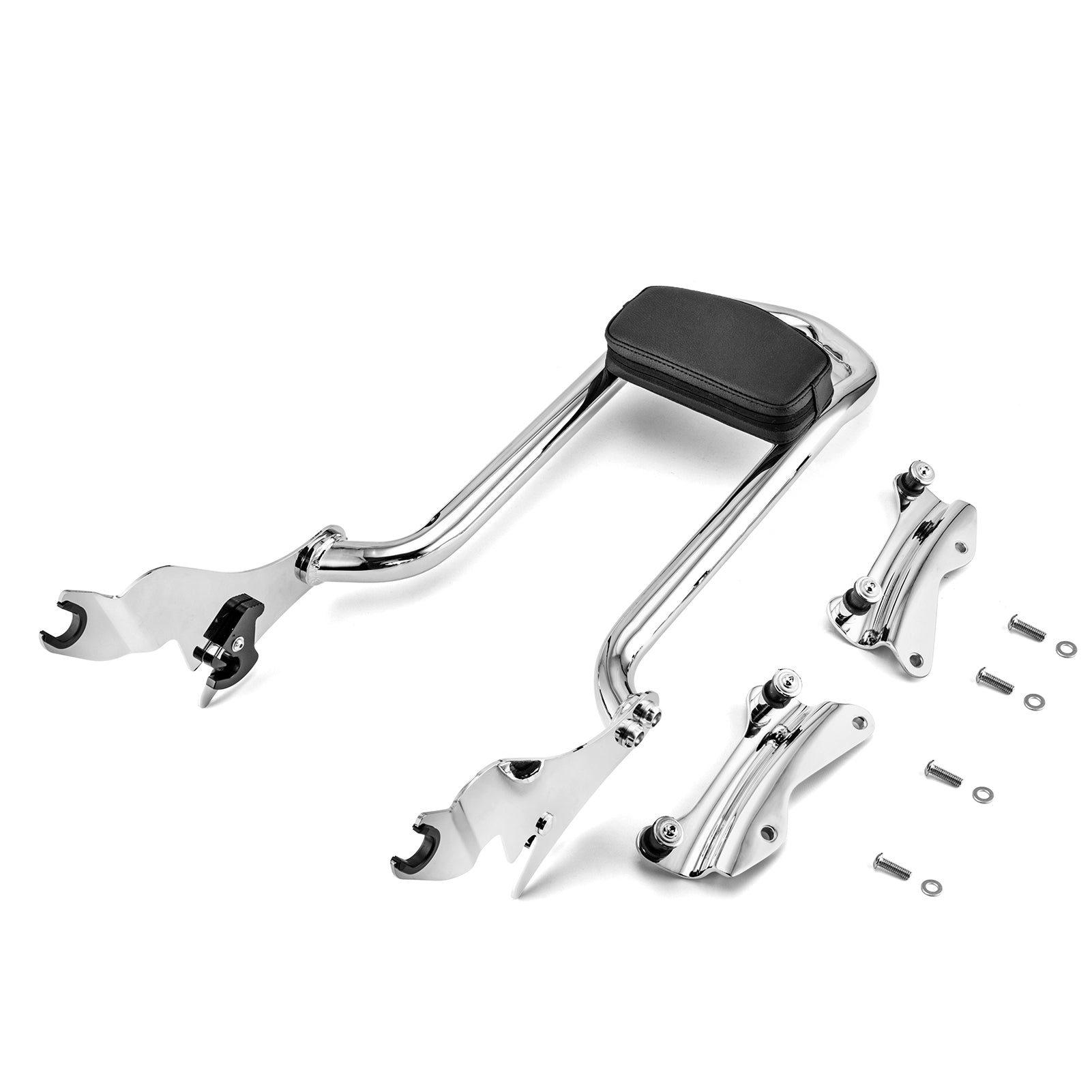 2009-2024 Harley Touring FLHX FLHT FLHR FLTR Chrome Passenger Backrest Sissy Bar&Docking Kit