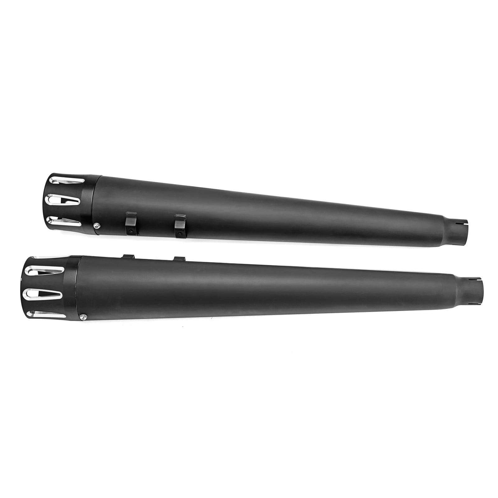 Black 4" Megaphone style Slip-On Mufflers Exhaust, Exhaust Pipes For 1995-2016 Harley Davidson Touring