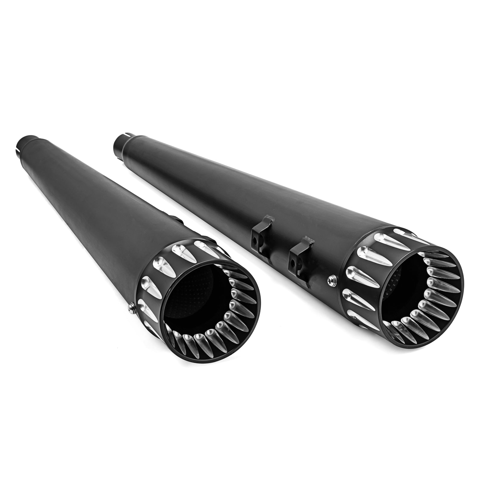 Black 4" Megaphone style Slip-On Mufflers Exhaust, Exhaust Pipes For 1995-2016 Harley Davidson Touring