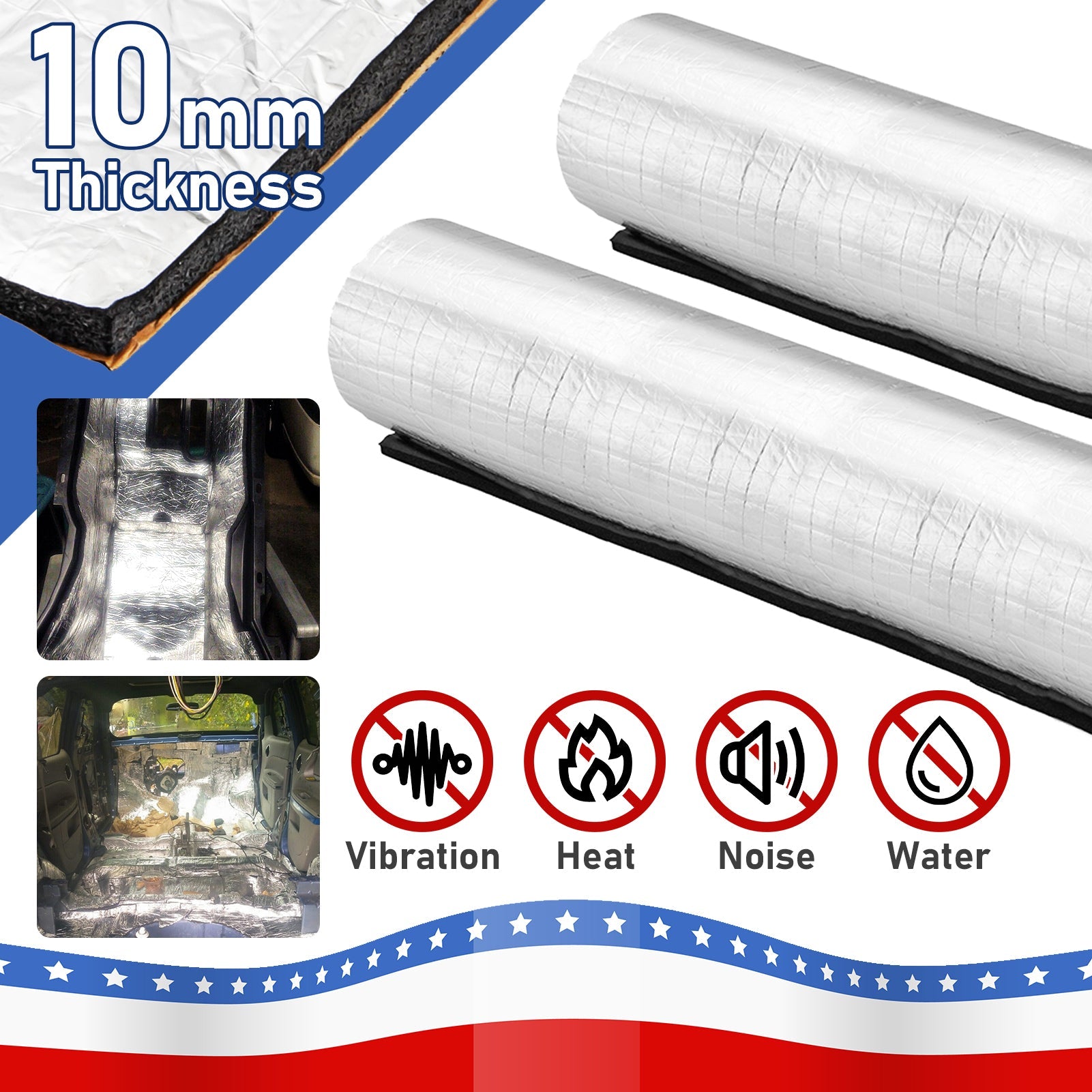 78.7"x39" Engine Heat Sound Deadener Insulation Mat Firewall Heat Waterproof Sound Proof Sticker - Mofun - 9082000301