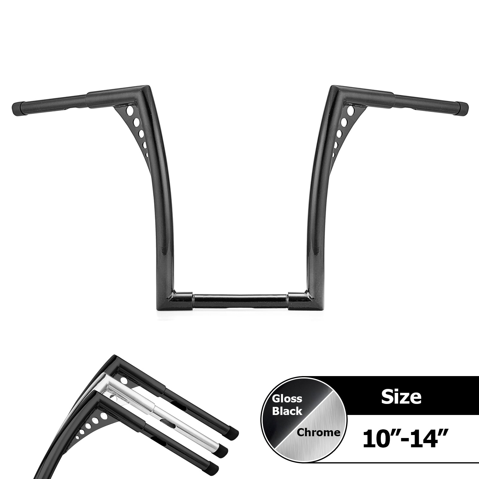Buy gloss-black Harley Sportster Softail Dyna FXRS 10&quot; Rise 1“ Clamp APE Monster Hangers Bar Handlebar