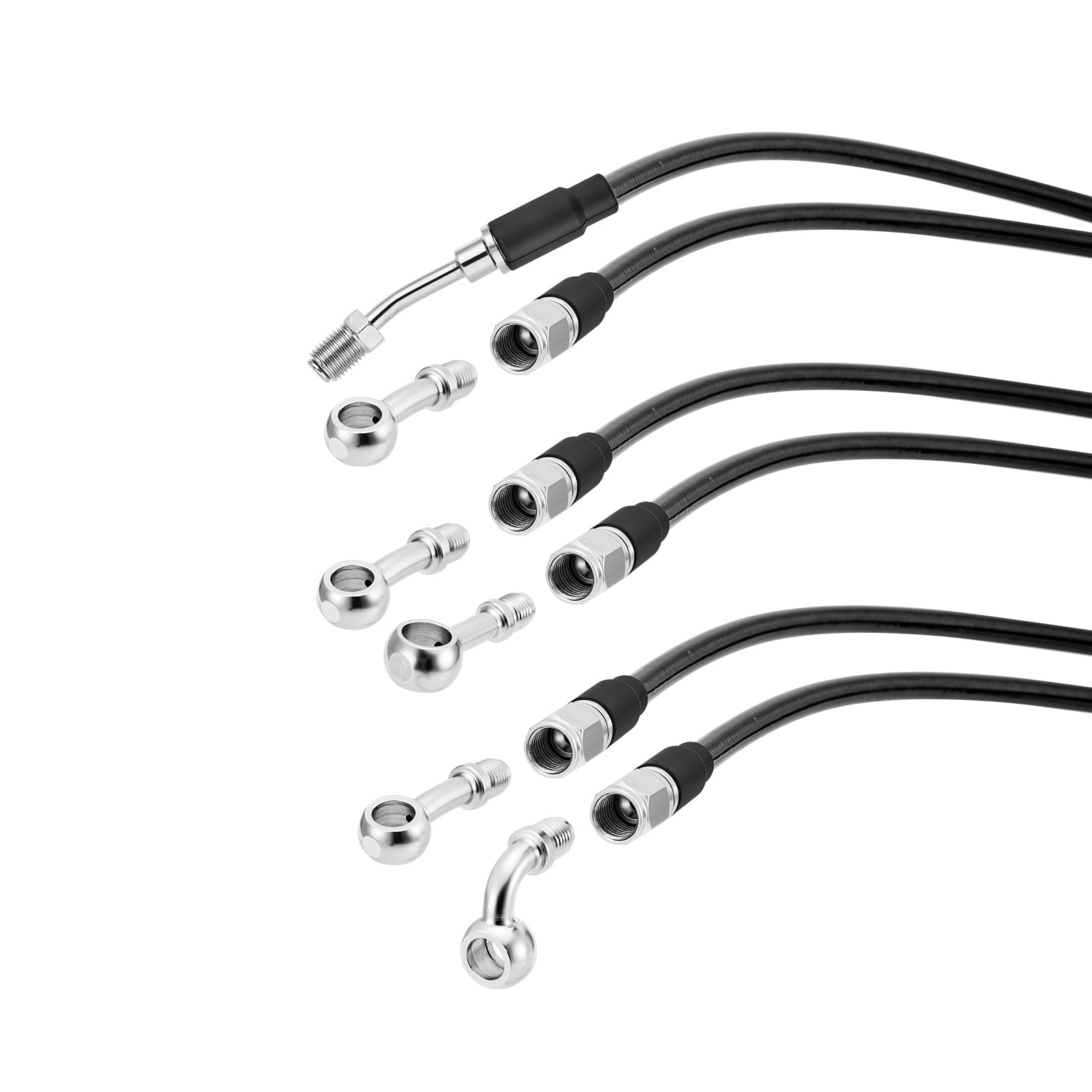 Black Stainless Steel ABS Model  Brake Line & Clutch Cable for 14" 15" 16" Handlebar