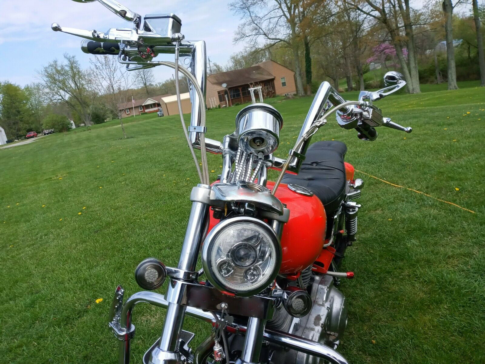Harley Sportster XL 883 1200 Iron Born 1 1/4 Inch Monster Rise 1" Clamp Ape Hanger Bar Handlebar-5