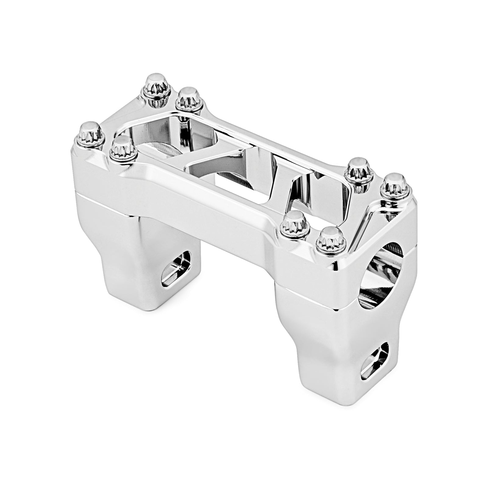 Buy chrome-silver Harley Softail Deluxe FLDE Low Rider FXLR 2&#39;&#39; Riser 1&quot; Handlebar Clamp