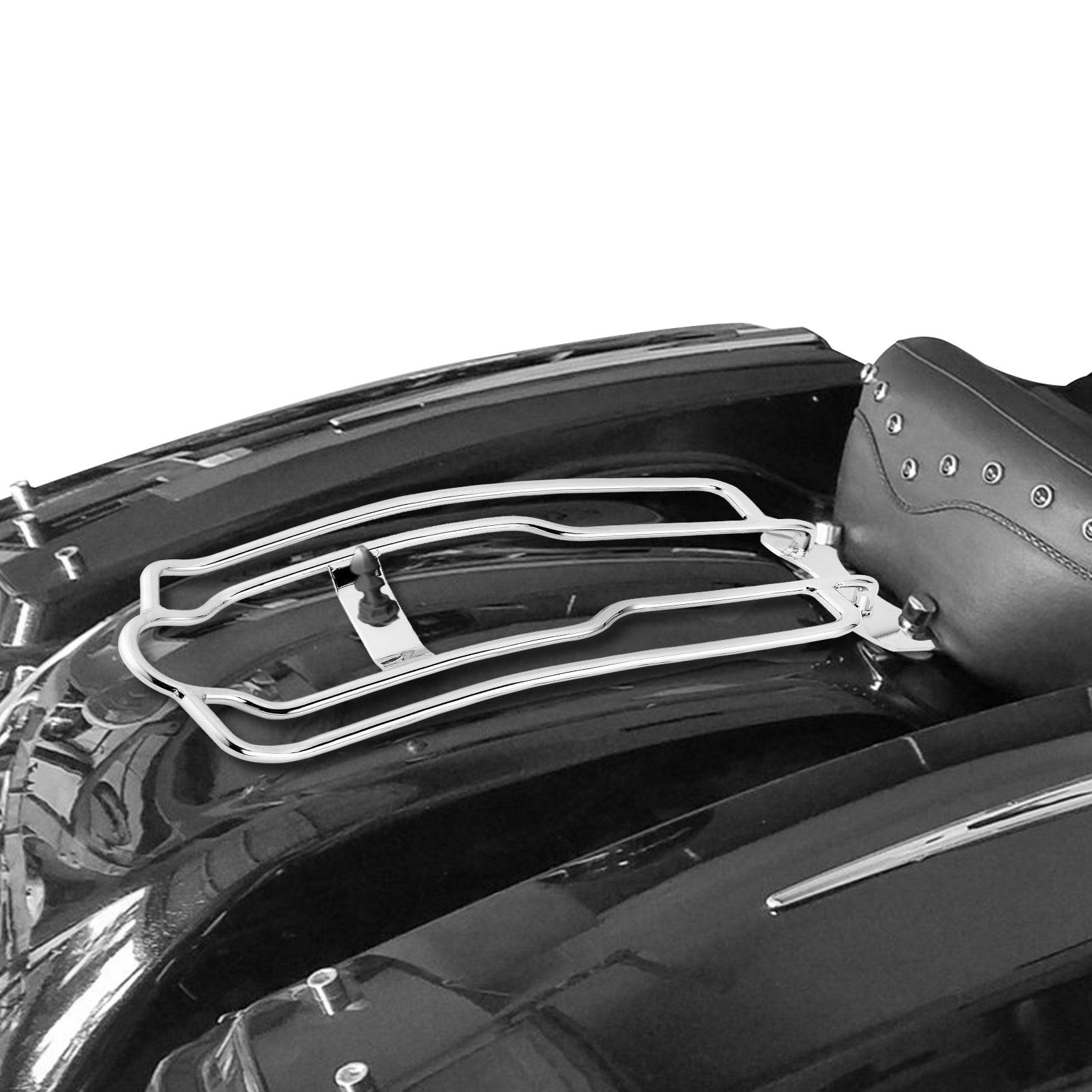 1997-2008 Harley Touring FLH/FLT Rear Fender Chrome Steel Solo Luggage Rack-4