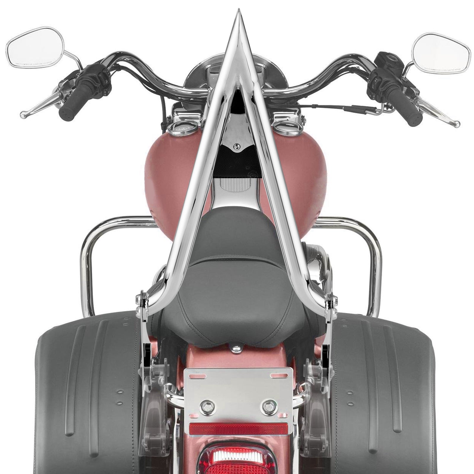 2009-2024 Harley Touring Chrome Passenger Backrest Sissy Bar & Luggage Rack & Docking Kit