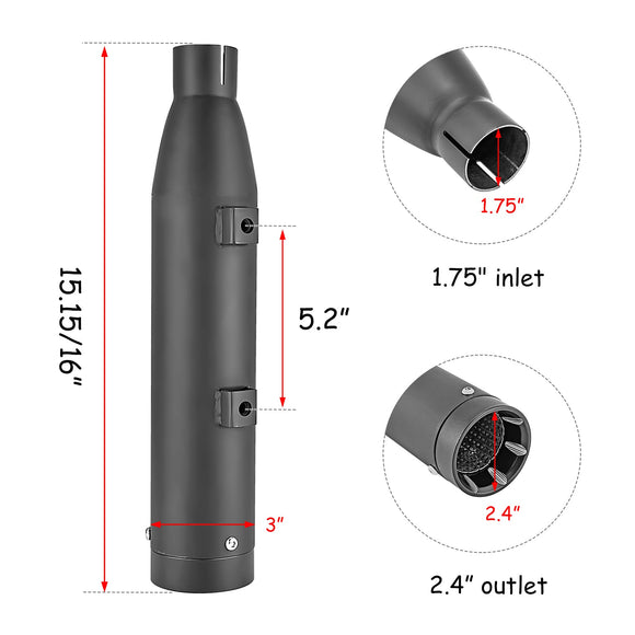 Black 3" Slip - On Exhaust Muffler For 2014 - 2022 Sportster XL 883/1200 - Mofun - 90501012