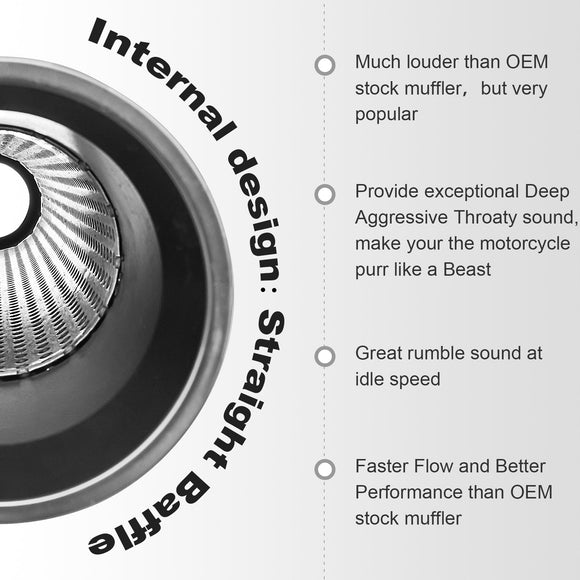 Black 3" Slip - On Exhaust Muffler For 2014 - 2022 Sportster XL 883/1200 - Mofun - 90501012