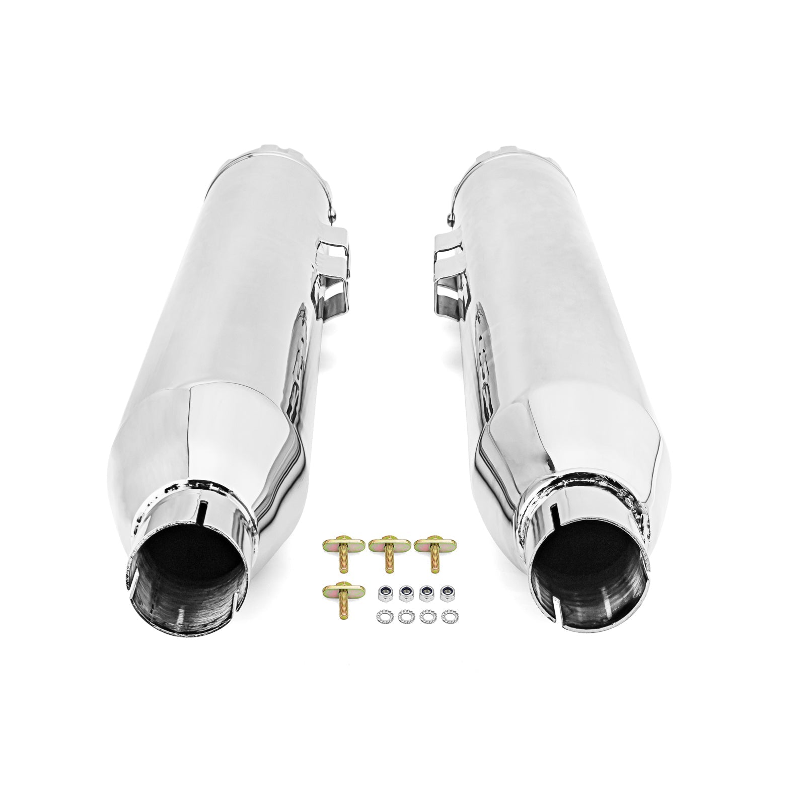 Chrome 3.5" Slip - On Mufflers Exhaust, Exhaust Pipes For 1995 - 2016 Harley Davidson Touring - Mofun - 90501036