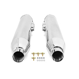 Chrome 3.5" Slip - On Mufflers Exhaust, Exhaust Pipes For 1995 - 2016 Harley Davidson Touring - Mofun - 90501036