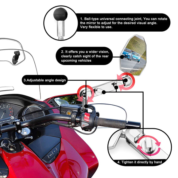 CNC 6061 Aluminum Motorcycle Mirrors Adjustable Rear View Mirrors - Mofun - 90106020