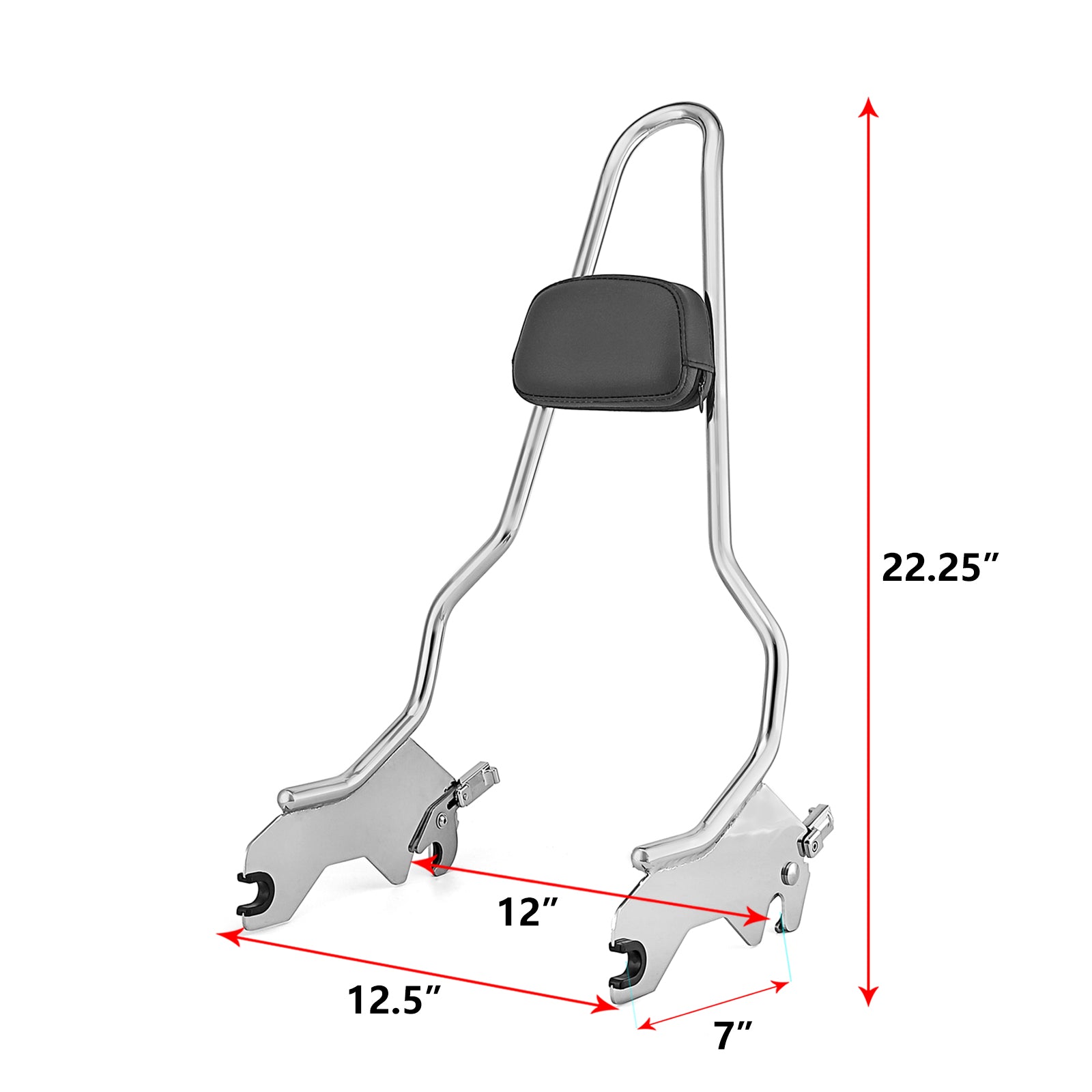 2018-2024 Harley Sport Glide Low Rider S 22" Tall Holdfast Backrest Sissy Bar