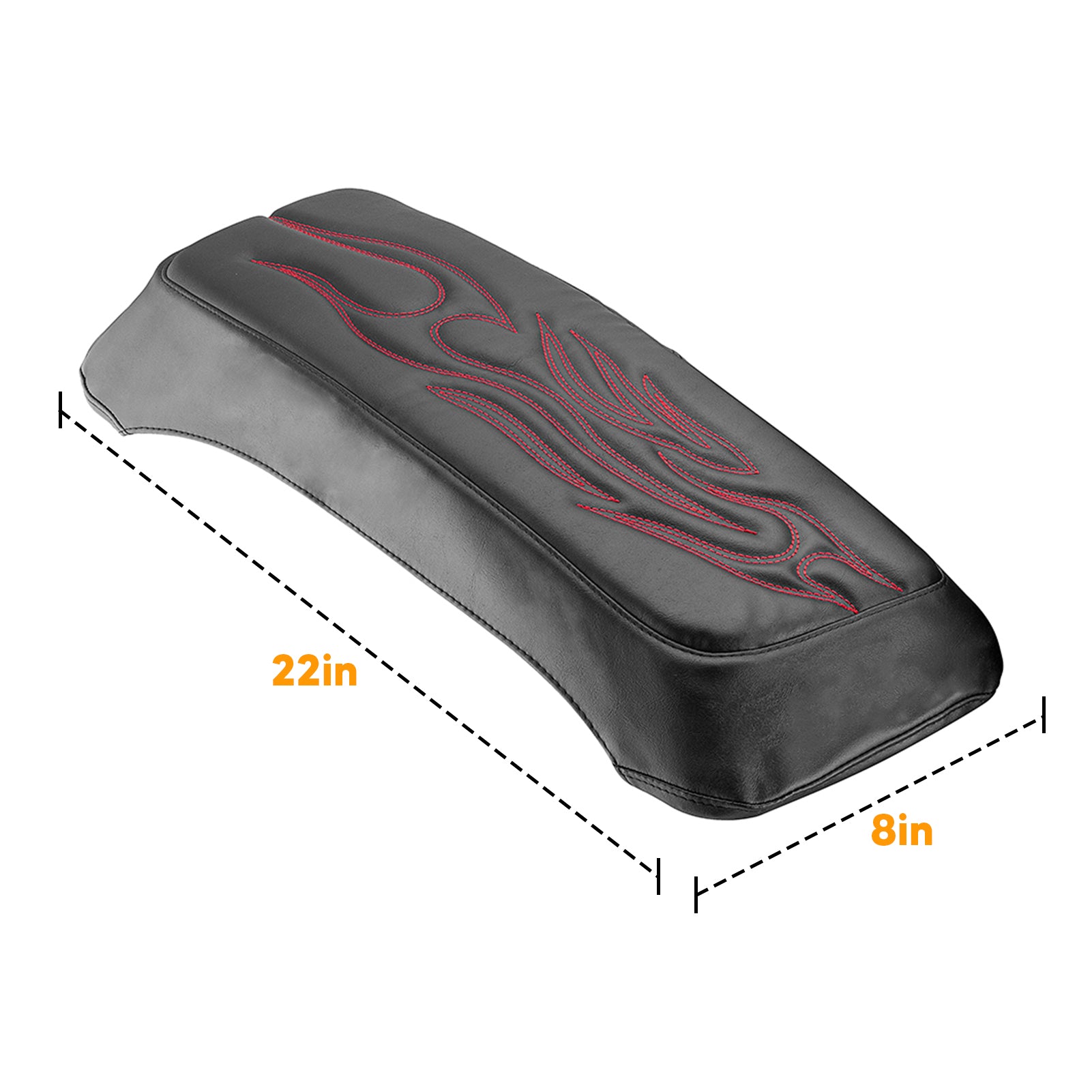 1993-2013 Harley Touring Microfiber Leather Red Flame Saddlebag Lid Covers
