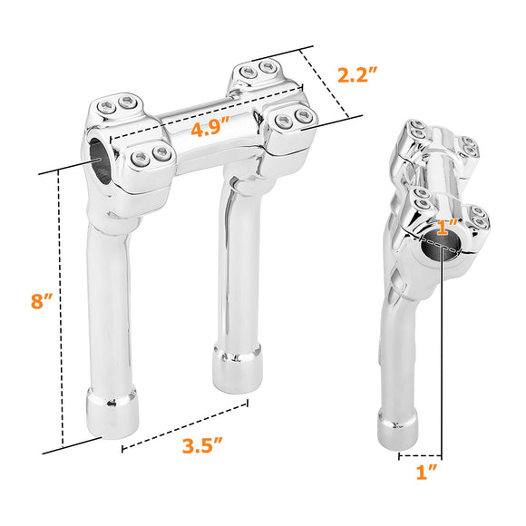 Harley Davidson 4/6/8 inch Riser 1 inch Pull Back 1" Handlebar Clamp - Mofun - 90103285