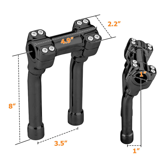 Harley Davidson 4/6/8 inch Riser 1 inch Pull Back 1" Handlebar Clamp - Mofun - 90103286