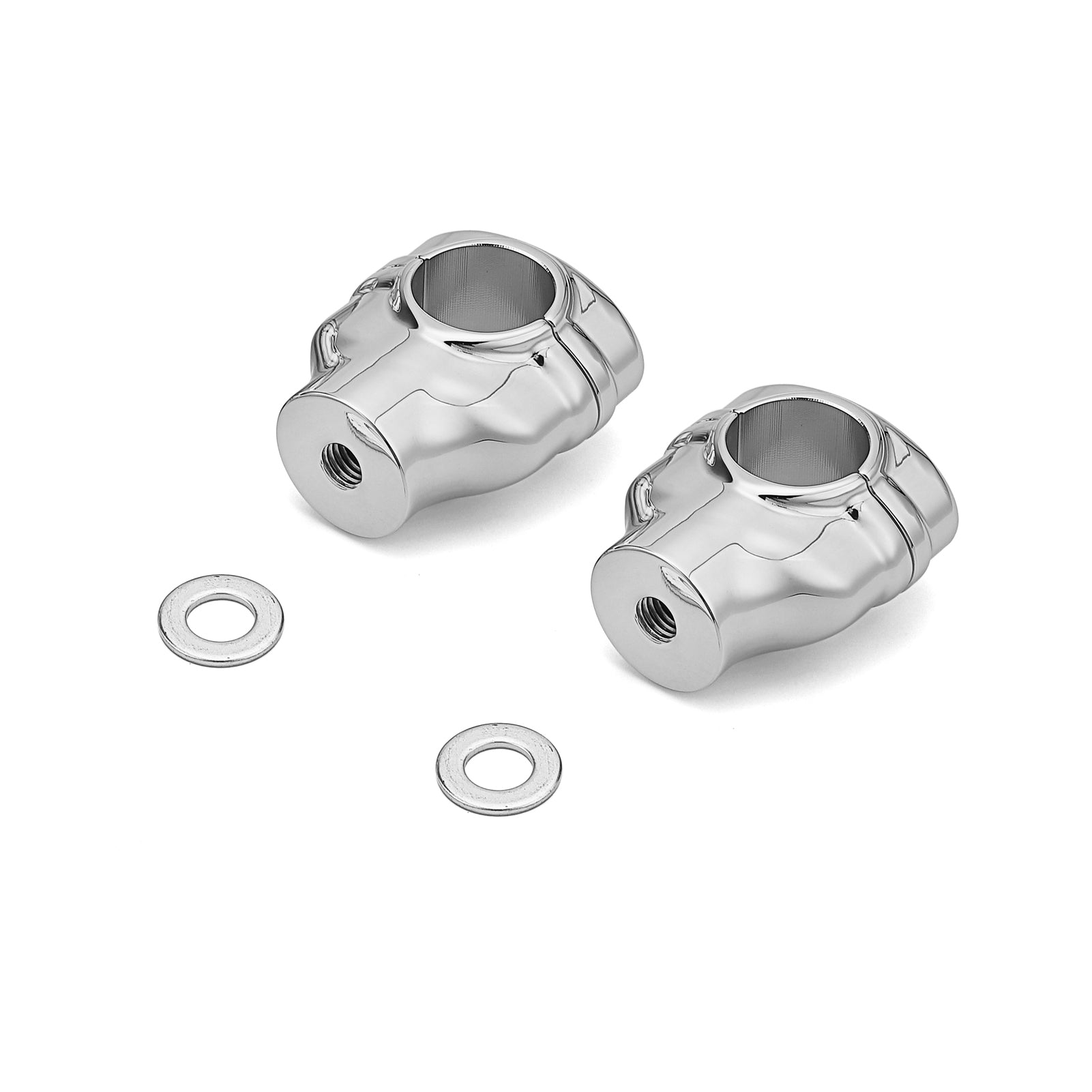 Harley Dyna Fat Bob Street Bob 2'' Rise Chrome Handlebar Risers Clamp - Mofun - 90103181