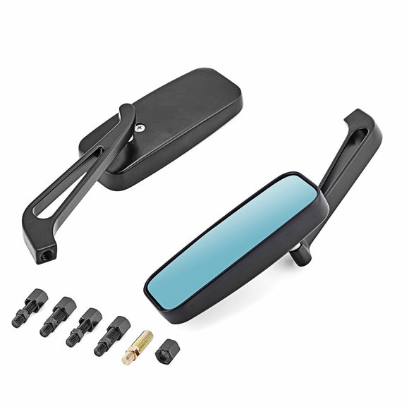 Harley Dyna Street Bob Sportster 1000 Black Rectangle Motorcycle Rear view Side Mirrors - Mofun - 90106014