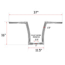 Harley FLHR FXDB FXRT HANDLEBAR 16" Rise Monster Fat Ape Hanger 1 - 1/2" Bars 1" Clamp - Mofun - 90101175
