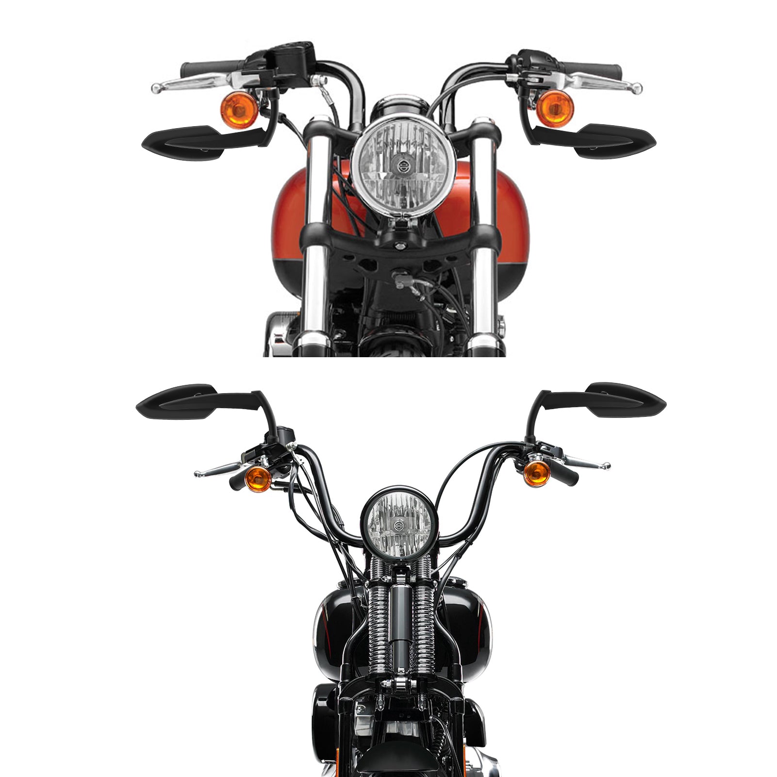 Harley Road Glide FXRS Sportster Softail Dyna Black Spear Scythe Blade Mirrors - Mofun - 90106016