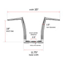 Harley Road Glide Sportster Dyna 14'' Rise 1" Clamp Ape Bar Fat 1 - 1/2" Horn Handlebar - Mofun - 90101263